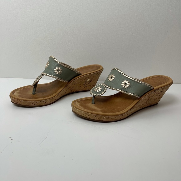 Jack Rogers Green Wedge Sandals Size 10 - Picture 3 of 8